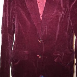 Velvet burgundy blazer size 11